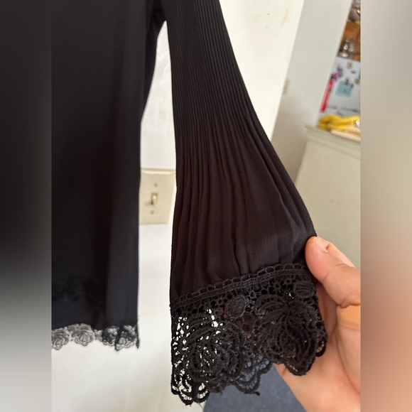 ETEN Lace Trim  Dress Black  long sleeve Cocktail Formal Size X LARGE - Picture 6 of 12